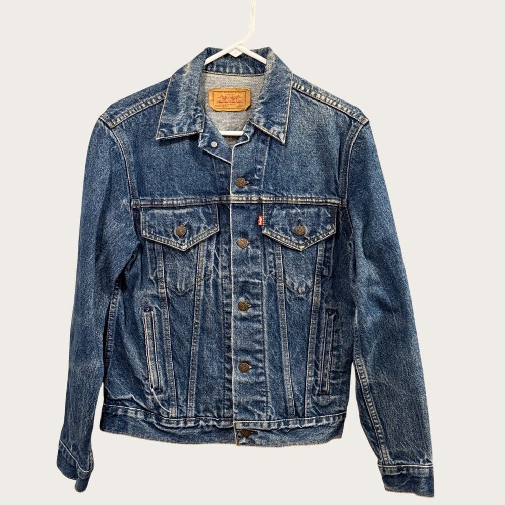 Vintage 80s Levis Mens Denim Trucker Jacket 70506-0216 Made In USA Size 38R